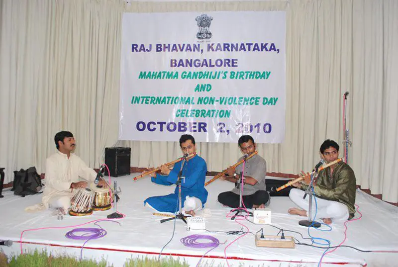Prakash Hegde performing on stage