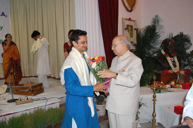 Prakash Hegde with a bansuri